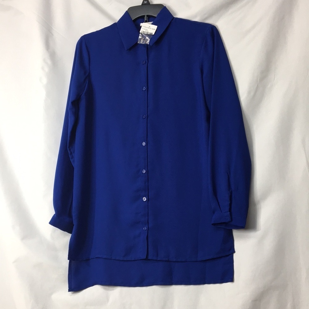 Soprano Women’s Surf Blue Button Down Size XS NEW with Tags